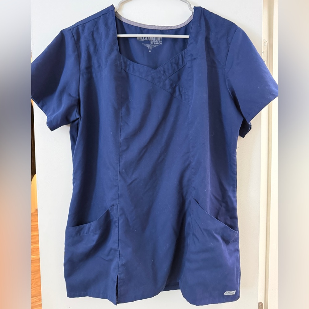 Grey’s Anatomy by Barco Navy Blue Women's Scrub Top